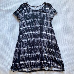 Black & Gray Tie-Dye T-Shirt Dress